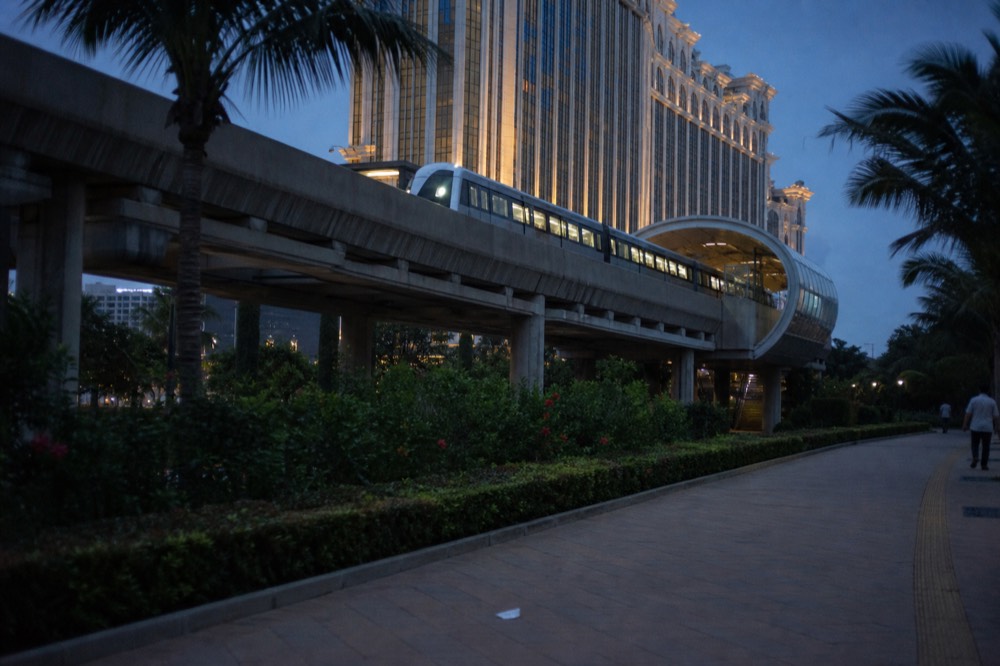 The Macau Light Rapid Transit train at Taipa station