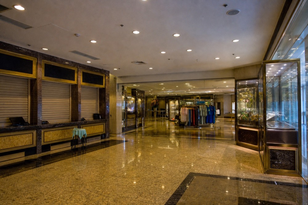 The Dancing Water Boutique and box office area with ticket counters before opening